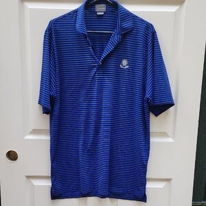 Fennec Highly Evolved Size Large Men's Navy Striped Polo Golf Shirt Sun Valley